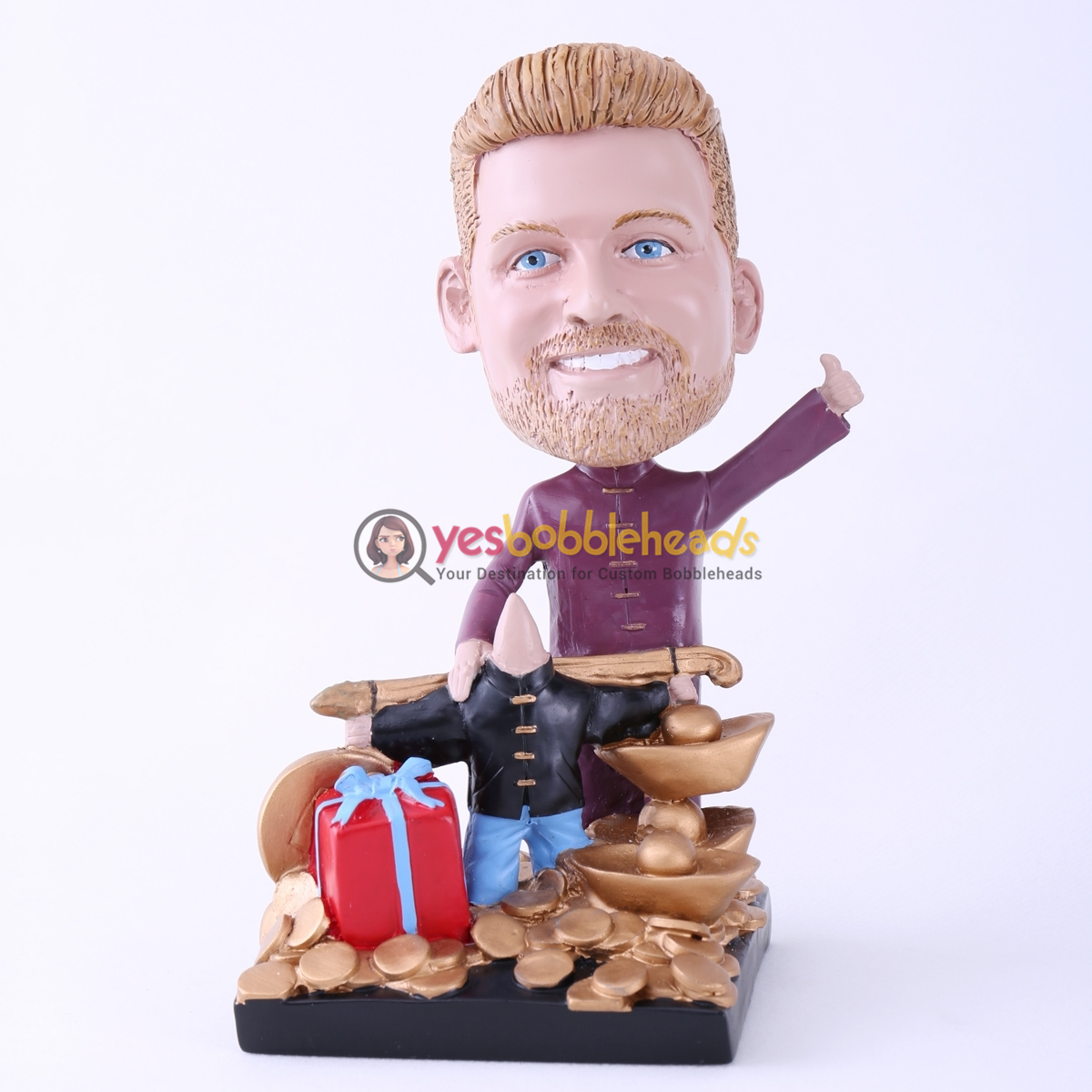 Picture of Custom Bobblehead Doll: Rich Man with Tons of Gold