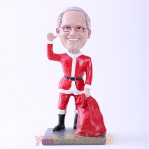 Picture of Custom Bobblehead Doll: Santa Claus Saying Hi (About 9" Tall)