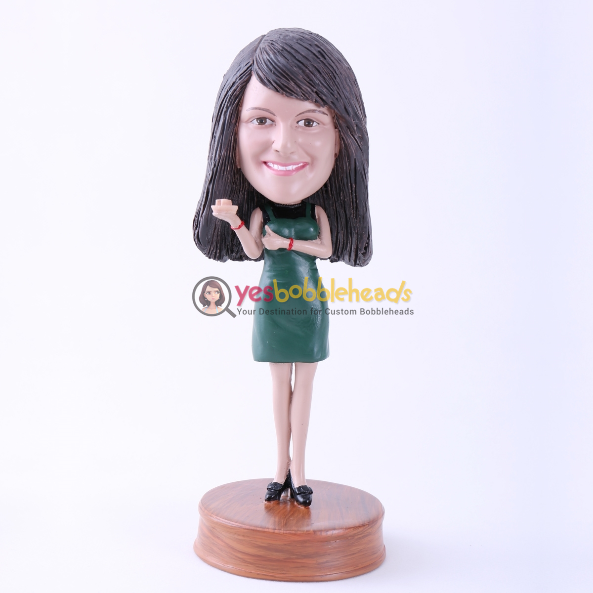 Picture of Custom Bobblehead Doll: Sexy Green Dressed Lady