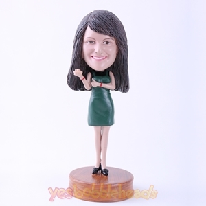 Picture of Custom Bobblehead Doll: Sexy Green Dressed Lady