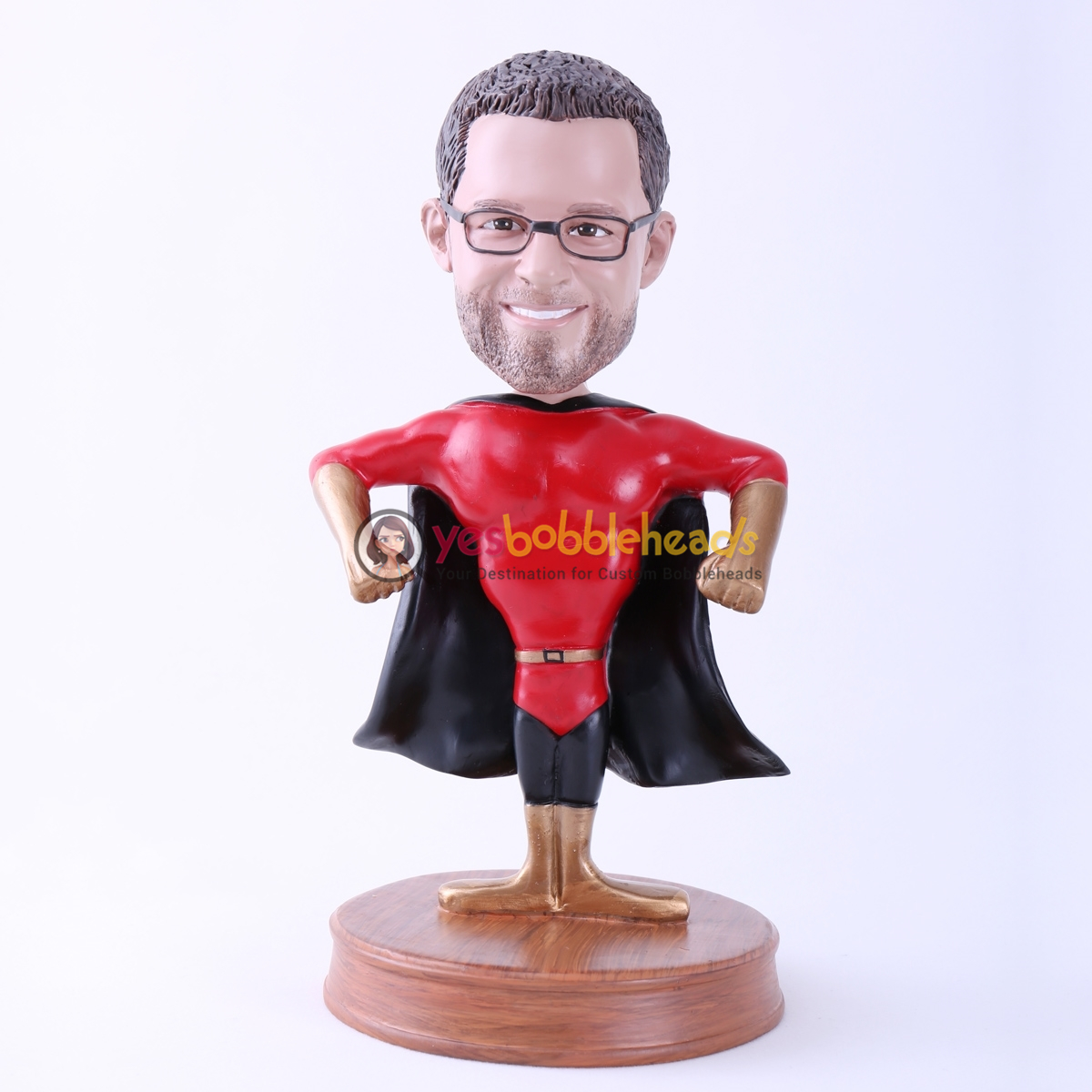 Picture of Custom Bobblehead Doll: Super Dad With Black Cloak