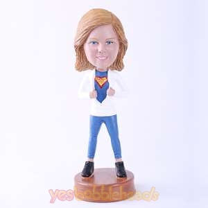 Picture of Custom Bobblehead Doll: Mom Opening Up Chest Showing Braveness