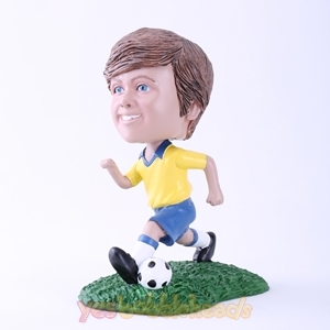 Picture of Custom Bobblehead Doll: Happy Kid Playing Soccer