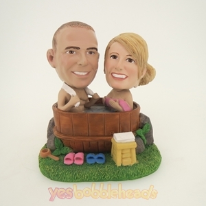 Picture of Custom Bobblehead Doll: Happily Bathing Couple