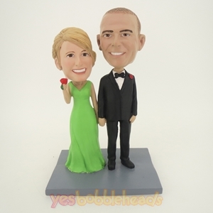 Picture of Custom Bobblehead Doll: Hands In Hands Wedding Couple