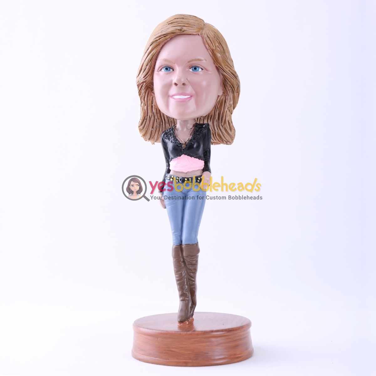 Picture of Custom Bobblehead Doll: Fashionable Young Lady in Jeans