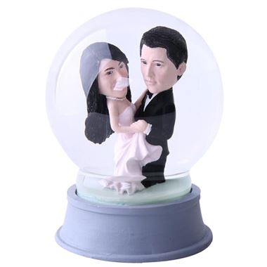 Custom Snow Globe: Happy Wedding Couple - Custom Bobbleheads ...