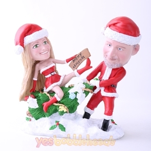 Picture of Custom Bobblehead Doll: Santa Couple Merry Christmas