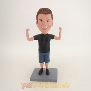 Picture of Custom Bobblehead Doll: Man Showing Muscle Posture