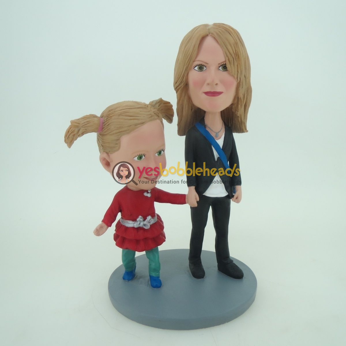 Picture of Custom Bobblehead Doll: Mother & Daughter Hand in Hand