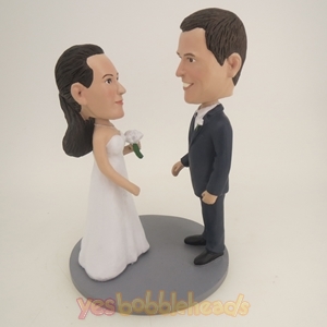 Picture of Custom Bobblehead Doll: Couple Face to Face on Wedding
