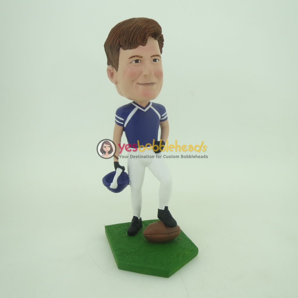 Picture of Custom Bobblehead Doll: Football Player Ready to Kick