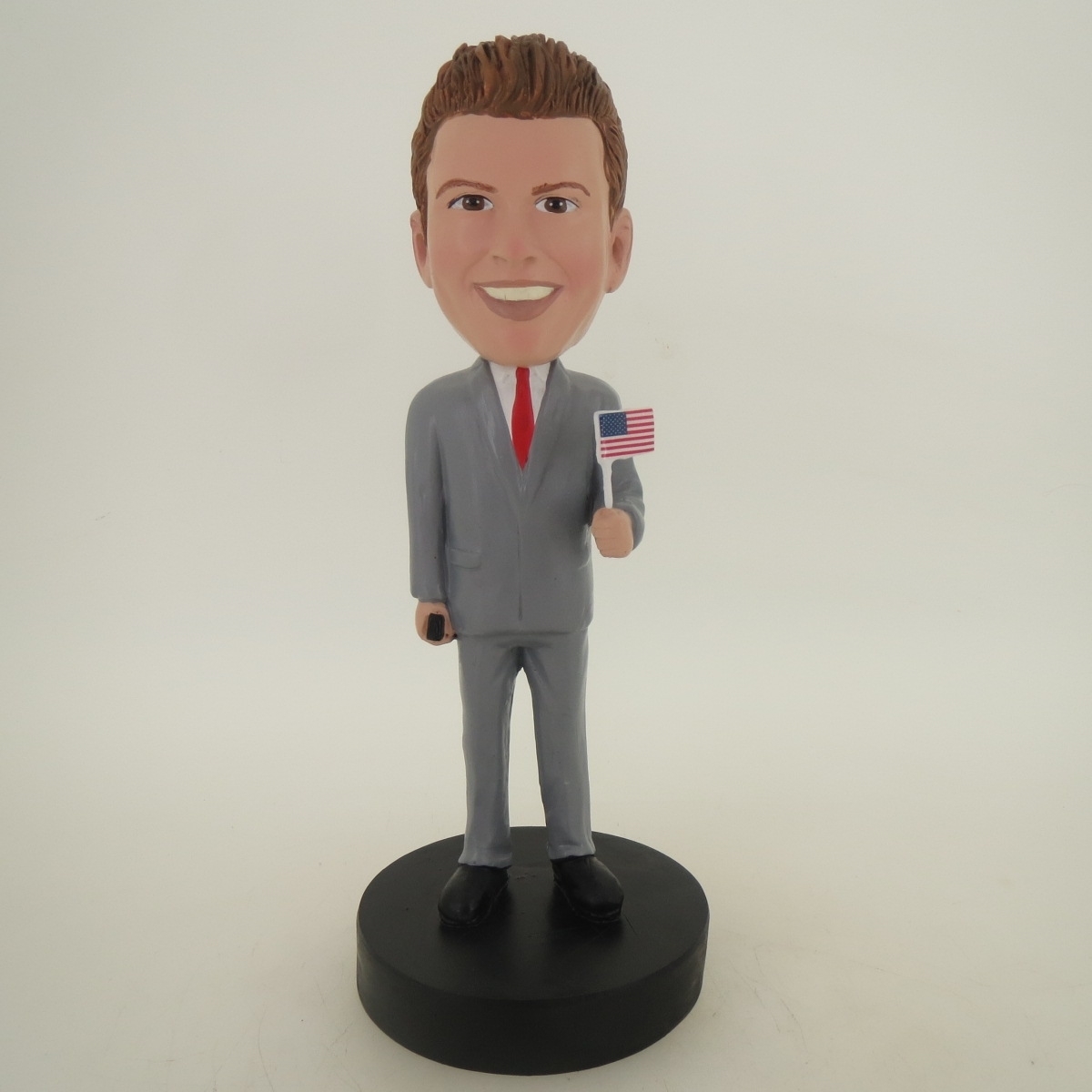 Picture of Custom Bobblehead Doll: Man Holding American Flag