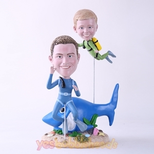 Picture of Custom Bobblehead Doll: Scuba Diving Father & Son