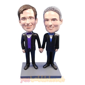 Picture of Custom Bobblehead Doll: Male Couple for Wedding