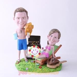 Picture of Custom Bobblehead Doll: BBQ Theme Couple