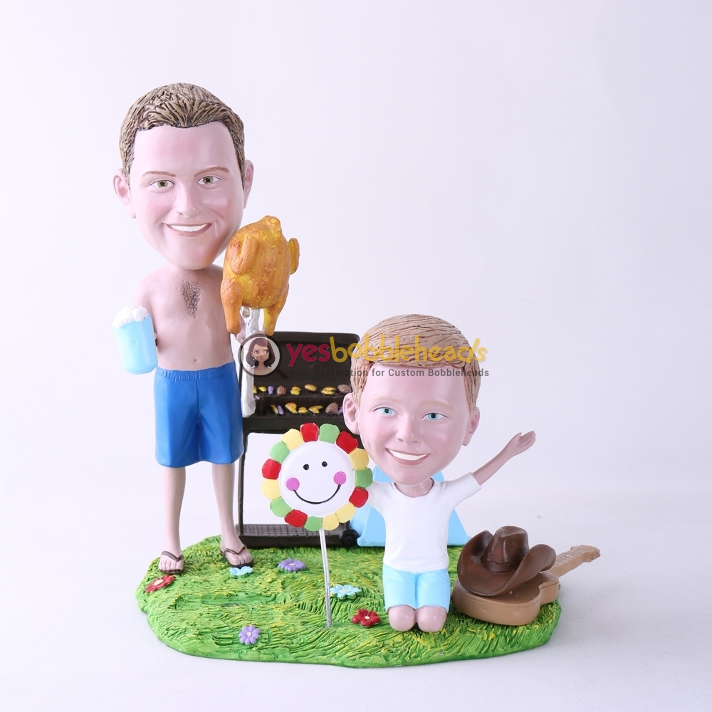 Picture of Custom Bobblehead Doll: BBQ Theme Father & Son