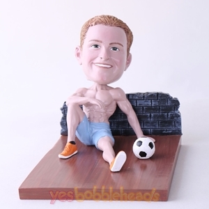Picture of Custom Bobblehead Doll: Man Sitting On The Floor With Soccer