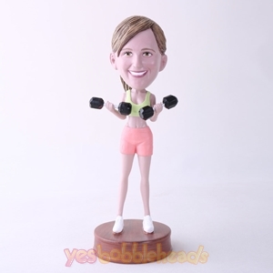 Picture of Custom Bobblehead Doll: Woman Exercising Dumbbells