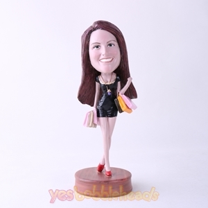 Picture of Custom Bobblehead Doll: Happy Shopping Woman