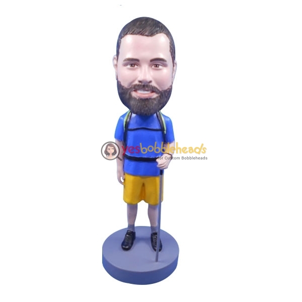 Picture of Custom Bobblehead Doll: Mountain Climber Holding Climbing Stick