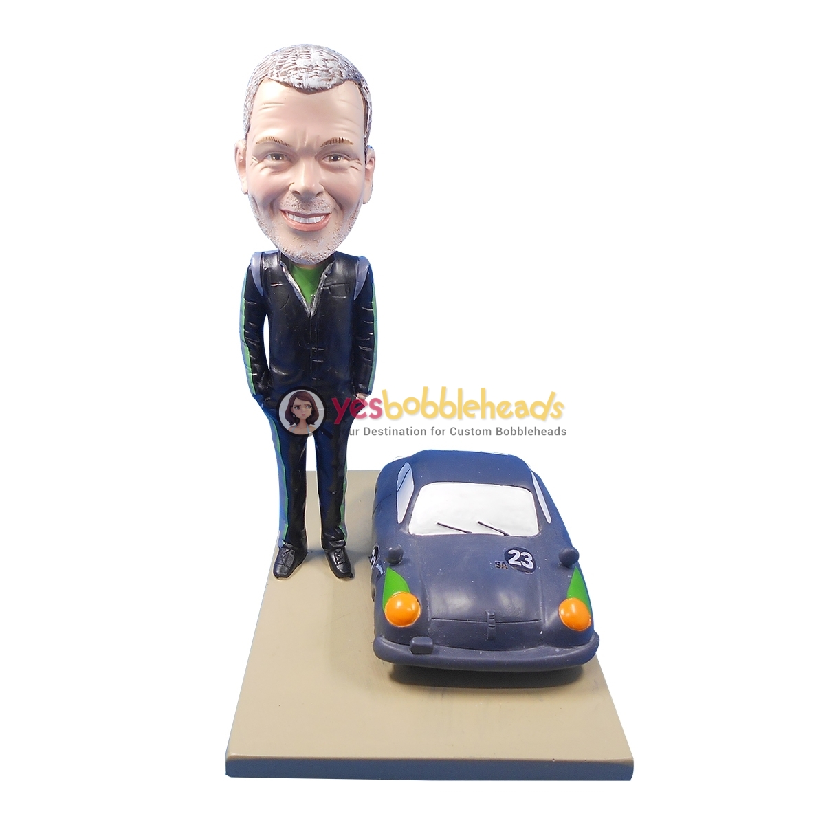 Picture of Custom Bobblehead Doll: Man With Racing Car