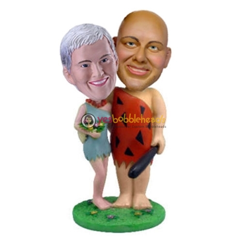 Picture of Custom Bobblehead Doll: Savage Couple Holding Flintstone