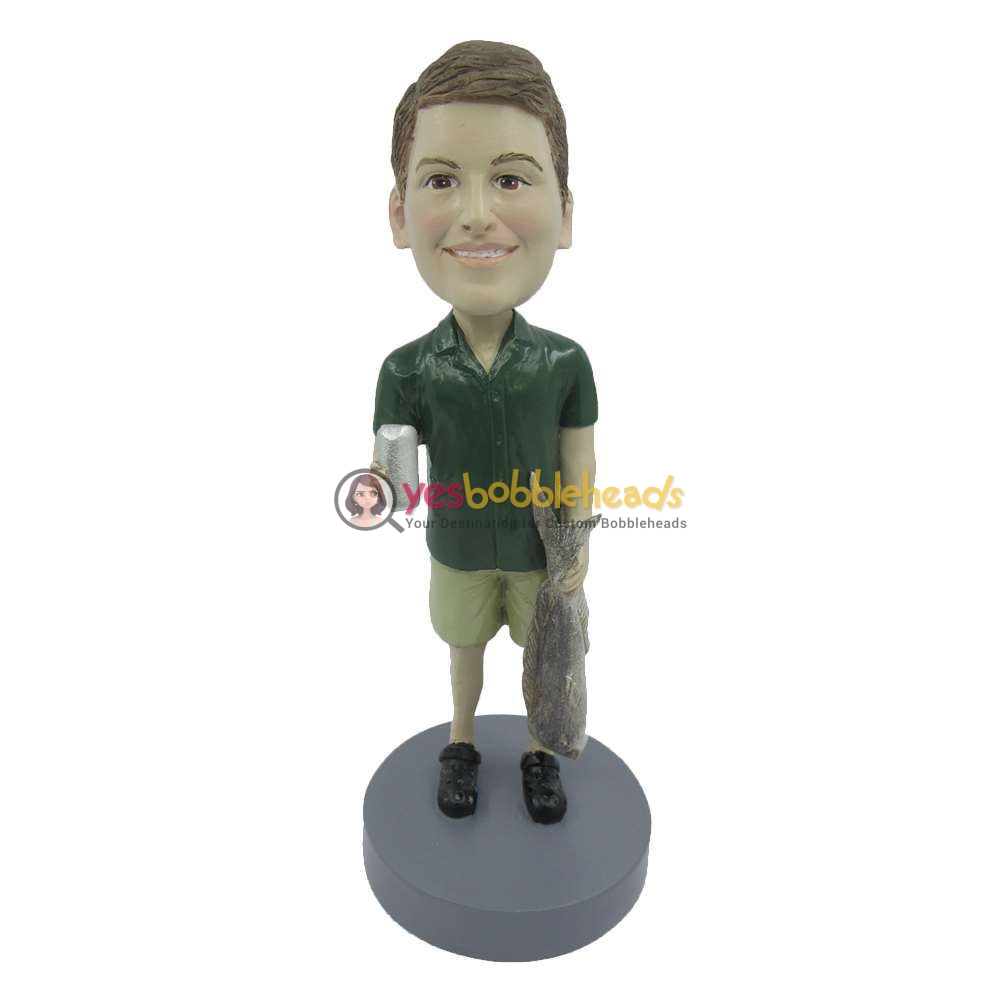Picture of Custom Bobblehead Doll: Male Fish in Hand