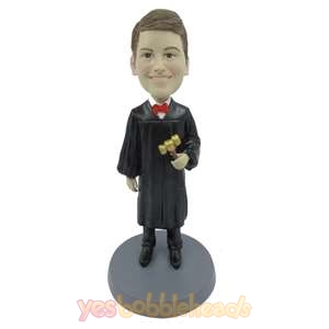 Picture of Custom Bobblehead Doll: Male Judge Hammer in Hand