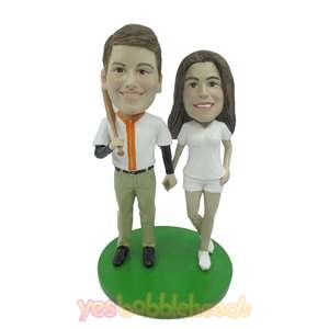 Picture of Custom Bobblehead Doll: Baseball Man and Woman