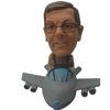 Picture of Custom Bobblehead Doll: Cool Pilot Driving Airplane