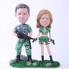 Picture of Custom Bobblehead Doll: Soldier Couple Ready for Battling