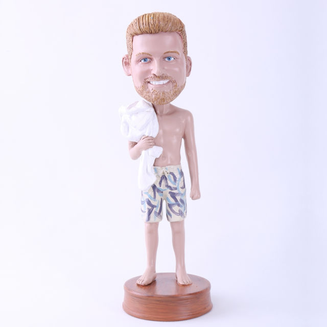 Picture of Custom Bobblehead Doll: Bathing Man (About 9" Tall)