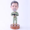 Picture of Custom Bobblehead Doll: Cool Marines Holding Gun