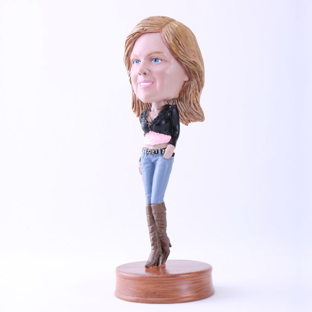 Picture of Custom Bobblehead Doll: Fashion Girl in Jeans