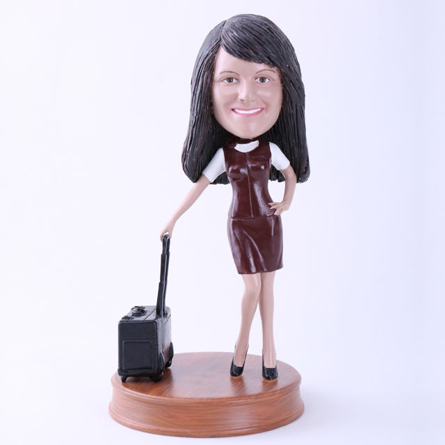 Picture of Custom Bobblehead Doll: Flight Attendant with Case