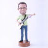 Picture of Custom Bobblehead Doll: Man Happily Playing Guitar (About 9" Tall)