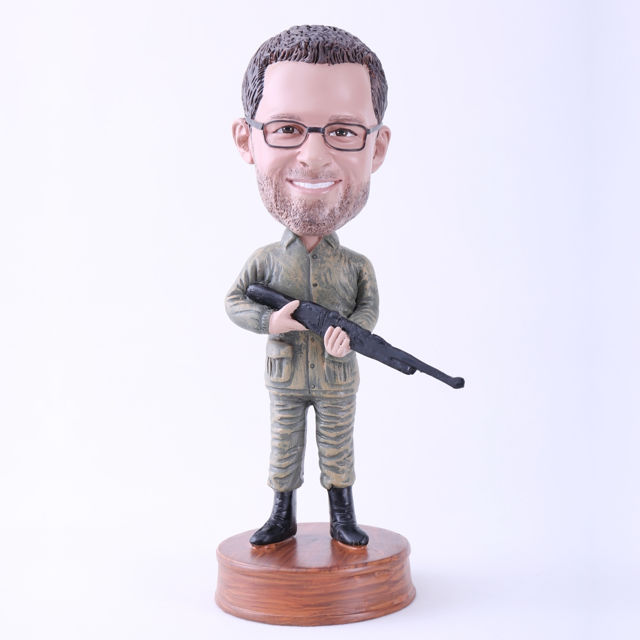 Picture of Custom Bobblehead Doll: Man Holding Rifle