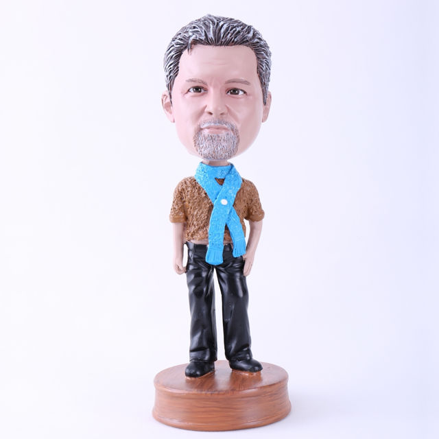 Picture of Custom Bobblehead Doll: Man with Blue Scarf