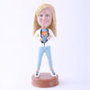 Picture of Custom Bobblehead Doll: Girl Opening Up Chest Showing Braveness