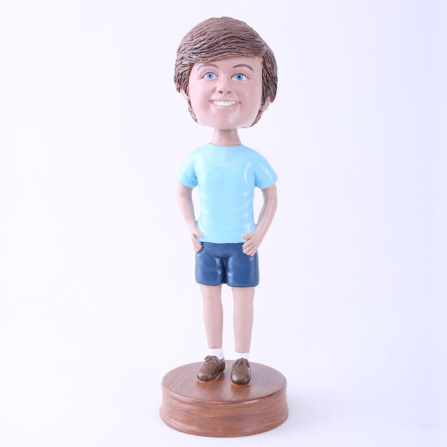 Picture of Custom Bobblehead Doll: Smiling Casual Boy