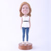 Picture of Custom Bobblehead Doll: White Clothes Casual Woman
