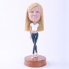 Picture of Custom Bobblehead Doll: Woman Backhand Touch Navel