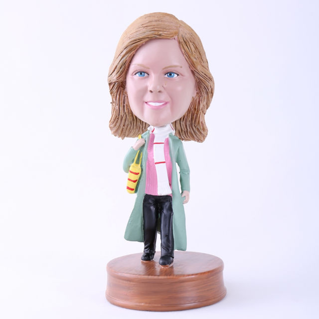 Picture of Custom Bobblehead Doll: Woman in Long Coat