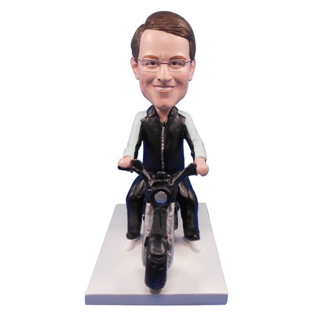 Picture of Custom Bobblehead Doll: Man Riding Harley Davidson