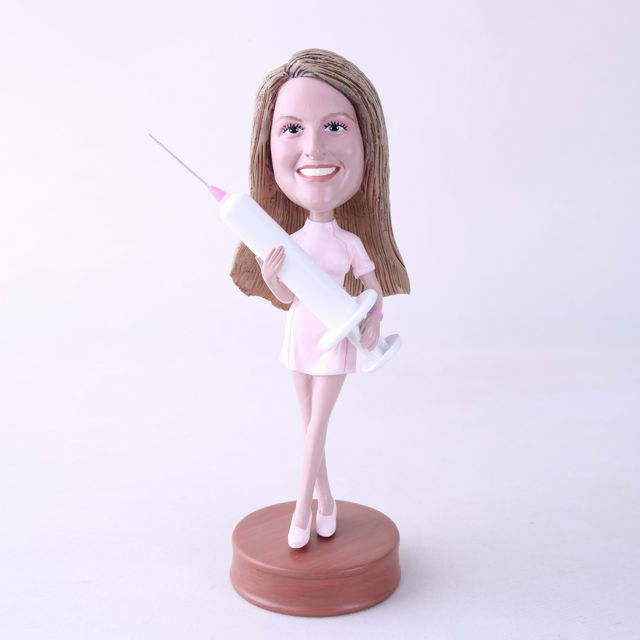 Picture of Custom Bobblehead Doll: Nurse Holding Syringe