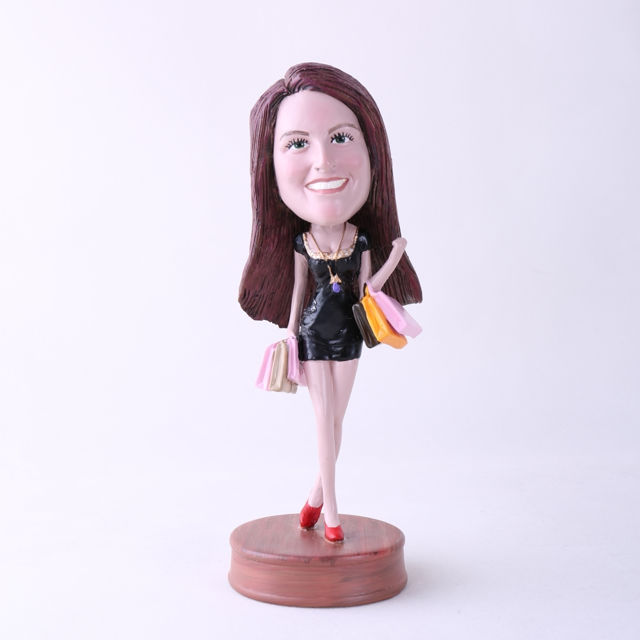 Picture of Custom Bobblehead Doll: Happy Shopping Woman