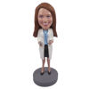 Picture of Custom Bobblehead Doll: Female Doctor Holding Stethoscope