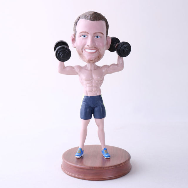 Picture of Custom Bobblehead Doll: Man Exercising Dumbbells