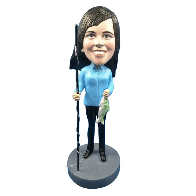 Picture of Custom Bobblehead Doll: Fishing Woman